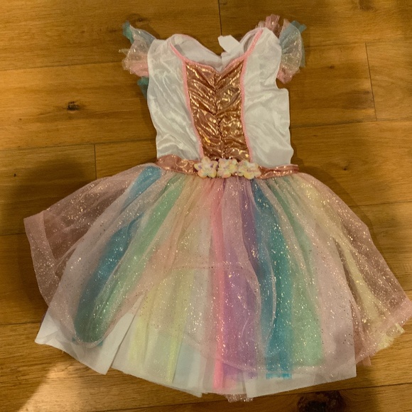 Spirit Halloween Unicorn Costume with Headband w/ Flowers - Picture 1 of 9